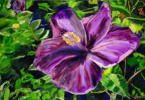 Flowering Hibisucs | 24" x 36" Acrylic on Canvas ~ $400